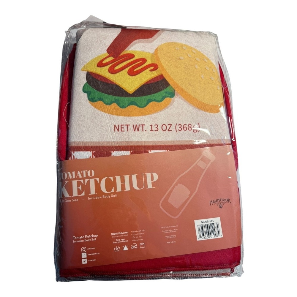 Hauntlook Tomato Ketchup Bodysuit One Size Halloween Costume‎ Funny Food